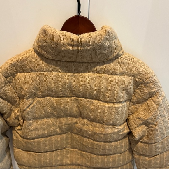 Polo Ralph Lauren Cable Knit Stand Collar Down Jacket - Picture 8 of 8